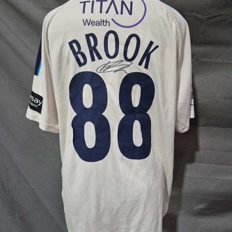 HARRY BROOK SIGNED YORKSHIRE CCC CRICKET JERSEY BY CASTORE SIZE MEDIUM