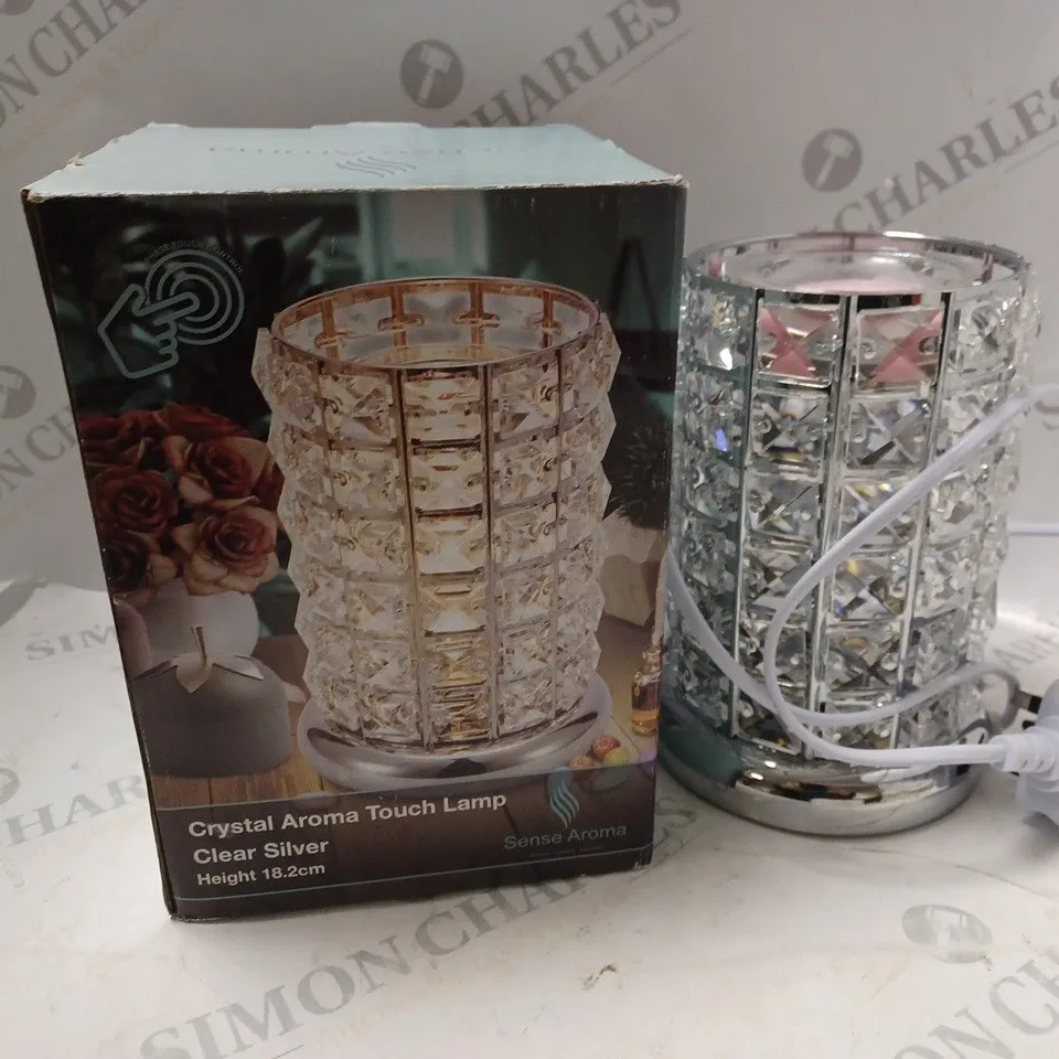 BOXED SENSE AROMA CRYSTAL AROMA TOUCH LAMP IN CLEAR SILVER