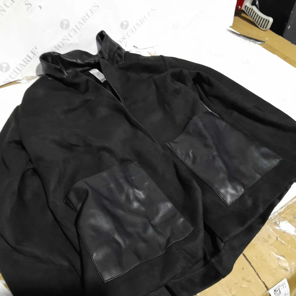 WYNNE BONNE FAUX LEATHER JACKET BLACK SIZE S 