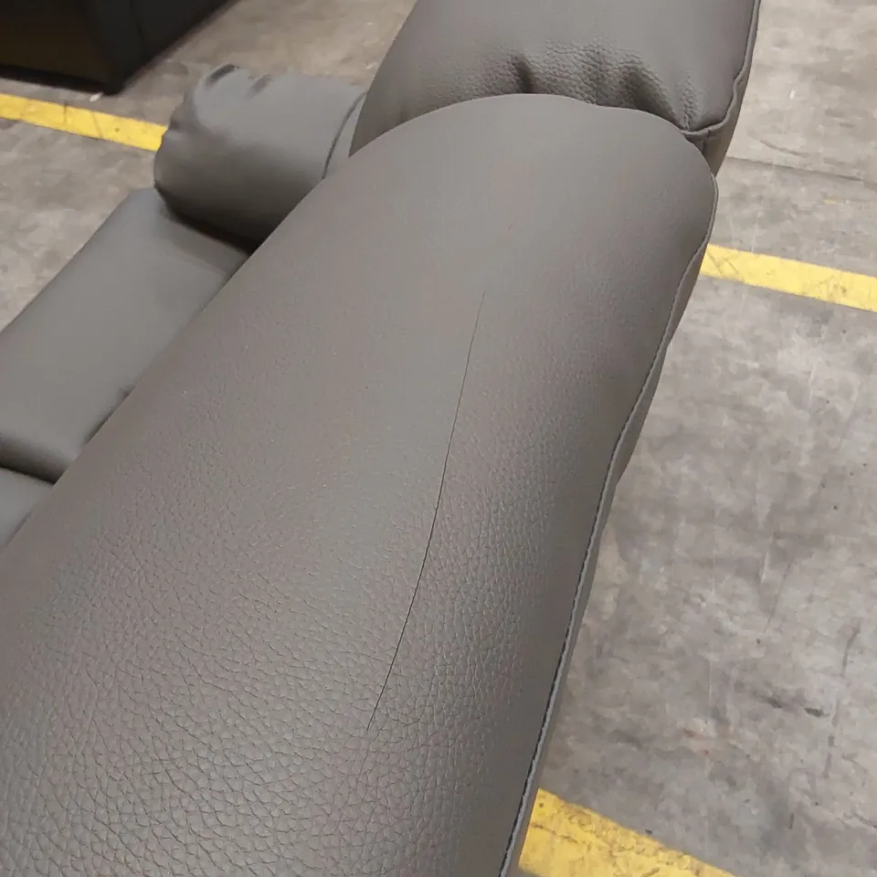 ROTHBURY LUXURY FAUX LEATHER HIGH BACK  3 SEATER MANUAL RECLINER SOFA - CHARCOAL  RRP £729