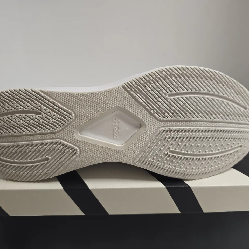 BOXED PAIR OF ADIDAS DURAMO 10 SNEAKERS – WHITE, UK 11