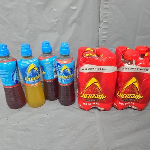 12 BOTTLES OF LUCOZADE IN VARIOUS FLAVOURS