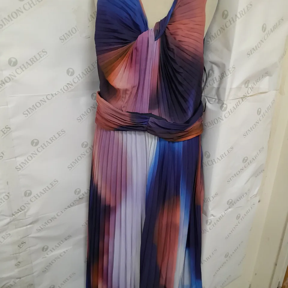 COAST PLEATED VNECK MIDIDRESS IN MULTICOLOUR SIZE 18