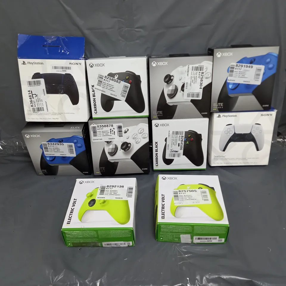 10 ASSORTED GAMING CONTROLLERS TO INCLUDE PLAYSTATION AND XBOX