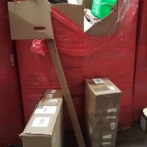 PALLET OF ASSORTED HOUSEHOLD GOODS AND PRODUCTS TO INCLUDE;WET ROOM LIGH5,CEILING FAN WITH LIGHT,DRY SANDER