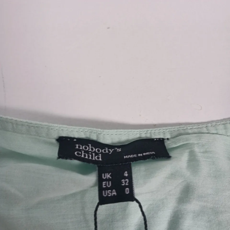 NOBODY'S CHILD MINT GREEN DRESS, UK 4 (EU 32), MADE IN INDIA