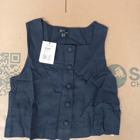 NOBODY'S CHILD SAMMIE BUTTON FRONT TANK IN BLUE SIZE UK 6