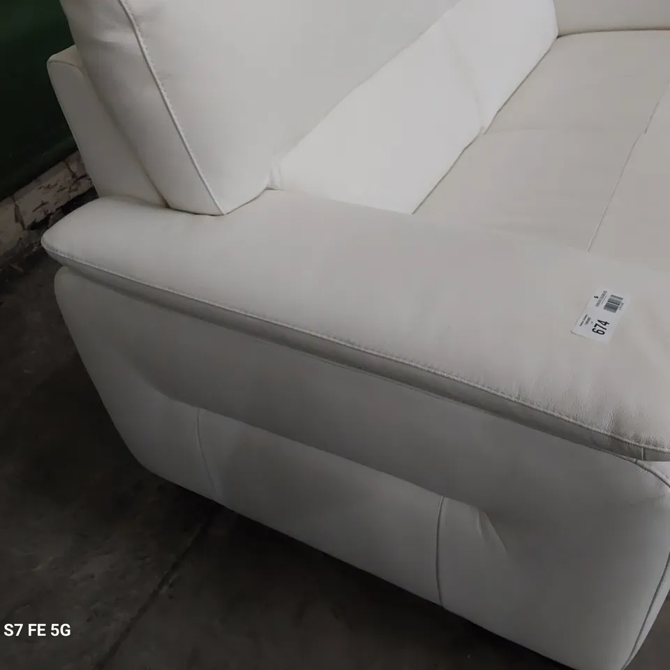 QUALITY ITALIAN DESIGNER GRADO FIXED TWO SEATER WHITE LEATHER 