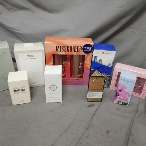 TEN ASSORTED BOXED FRAGRANCES TO INCLUDE; TED BAKER, ZARA, MAGICAL AND MISSGUIDED