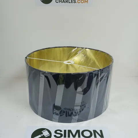 NAVY DRUM LAMPSHADE WITH GOLD INTERIOR