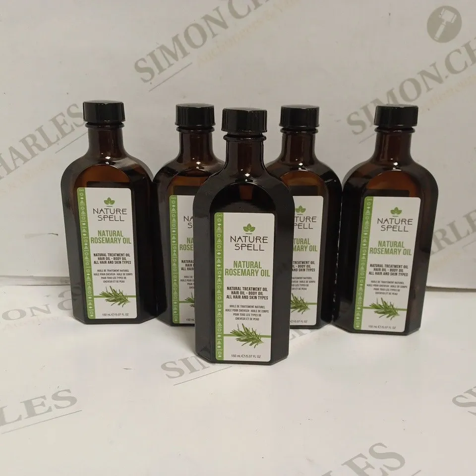 BOX OF APPROX 5 NATURE SPELL NATURAL ROSEMARY OIL - COLLECTION ONLY.