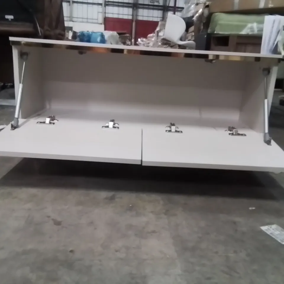 WHITE COFFEE TABLE WITH 2 DRAWERS 