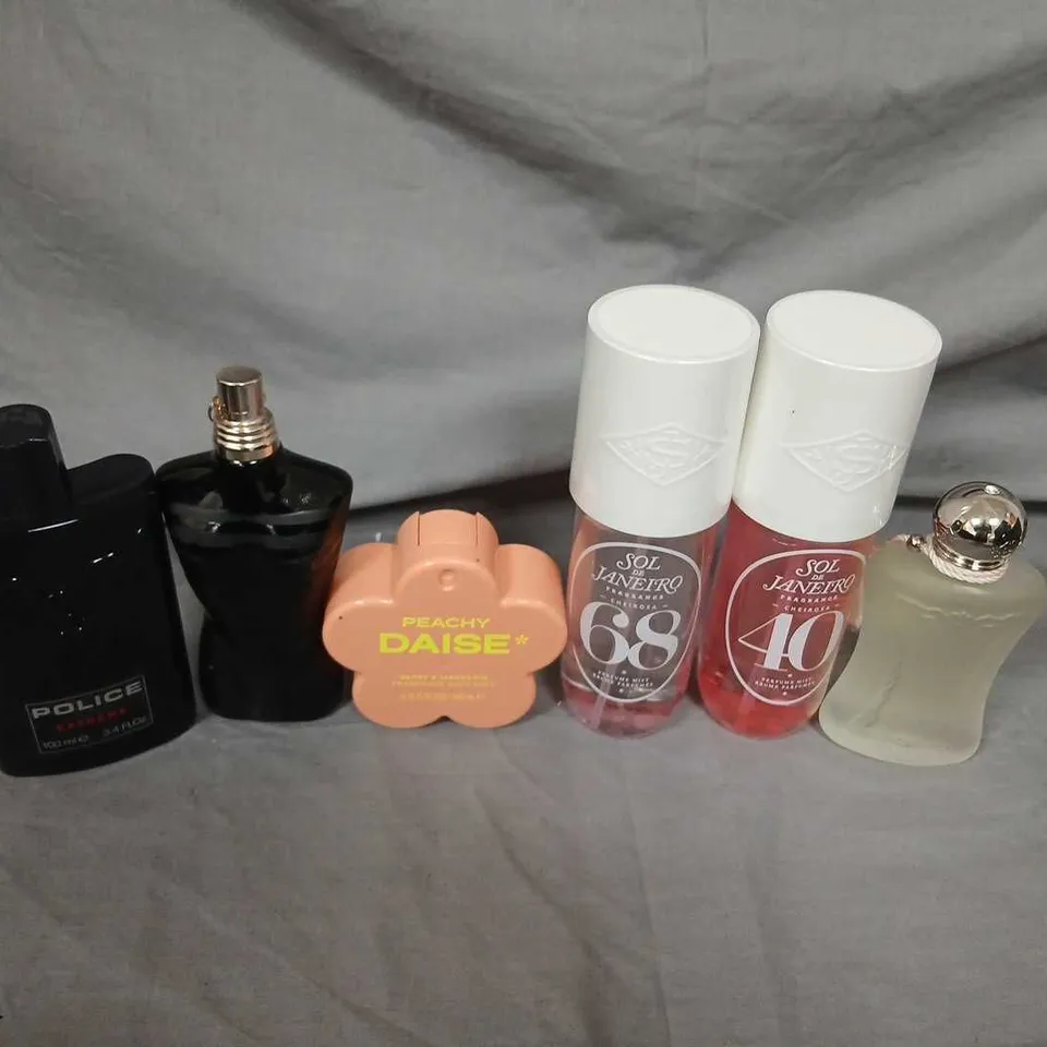 APPROXIMATELY 10 UNBOXED FRAGRANCES TO INCLUDE; POLICE, JEAN MISS, SOL DE JANERIRO AND VALAYA