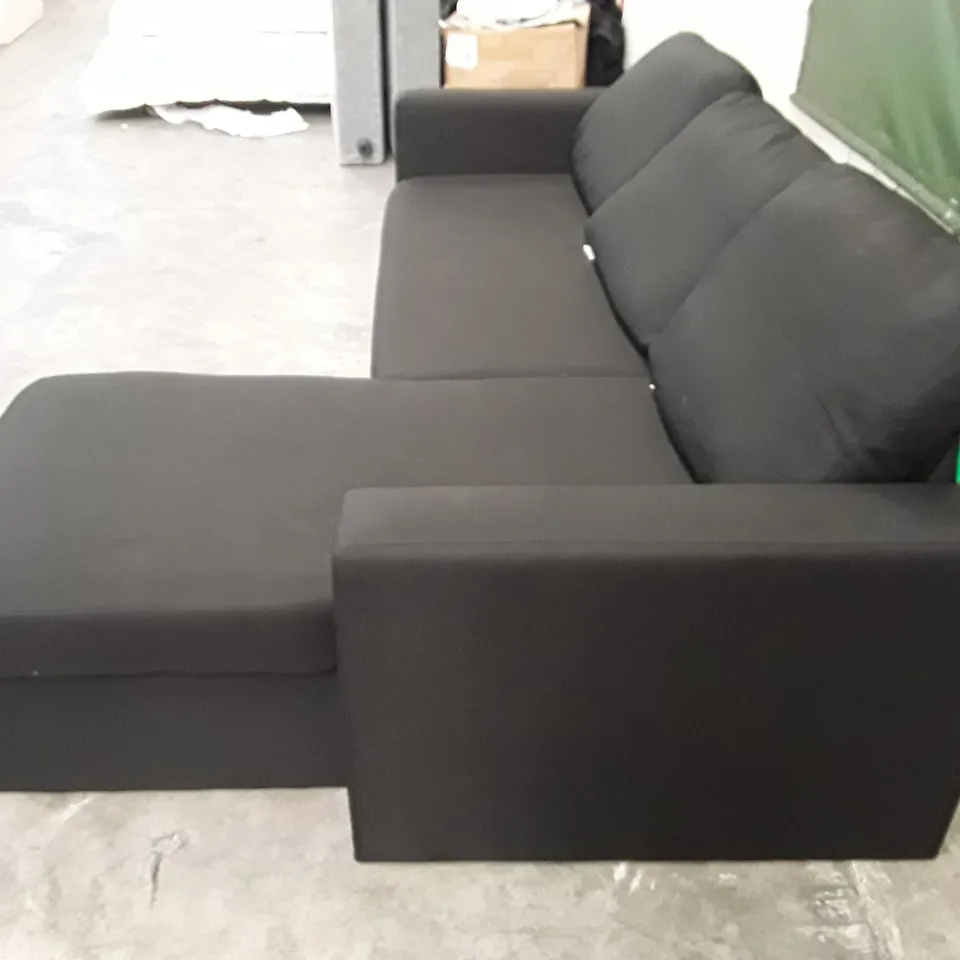 QUALITY DESIGNER CORNER SOFA BED - BLACK FABRIC
