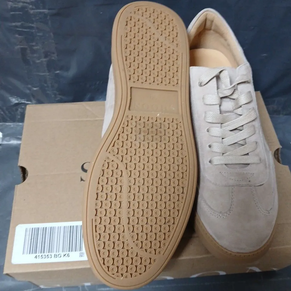 SHOON BEIGE SUEDE SNEAKERS – EU 39, BOXED