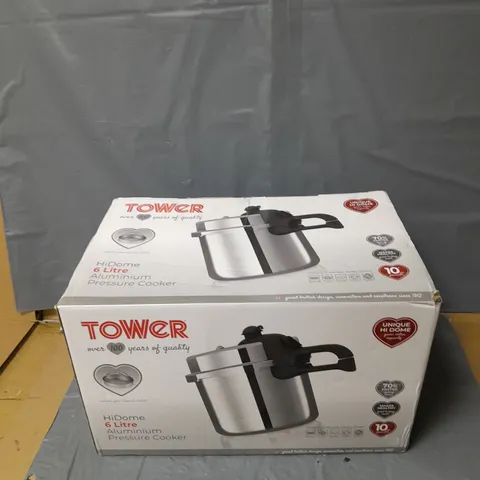 BOXED TOWER HIDOME 6 LITRE ALUMINIUM PRESSURE COOKER