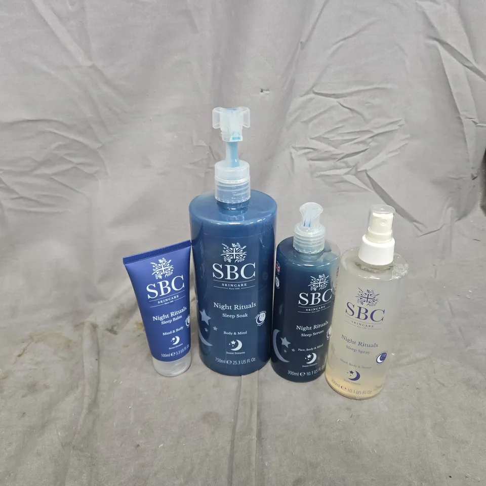 SBC SLEEP RITUALS 4PC SET TO INCLUDE SLEEP SERUM, SLEEP SPRAY, SLEEP SOAK & SLEEP BALM
