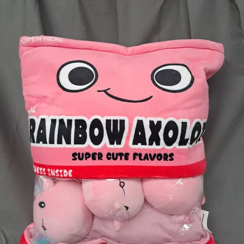 RAINBOW AXOLOTL CUTE SNACK PILLOW STUFFED ANIMAL TOYS KAWAII CUTE PLUSH DOLL CUSHION