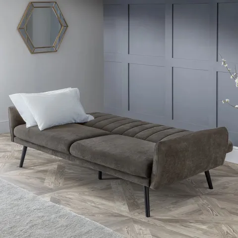 BOXED FORTIER 2 SEATER CLIC CLAC SOFA BED - GREY (2 BOXES)