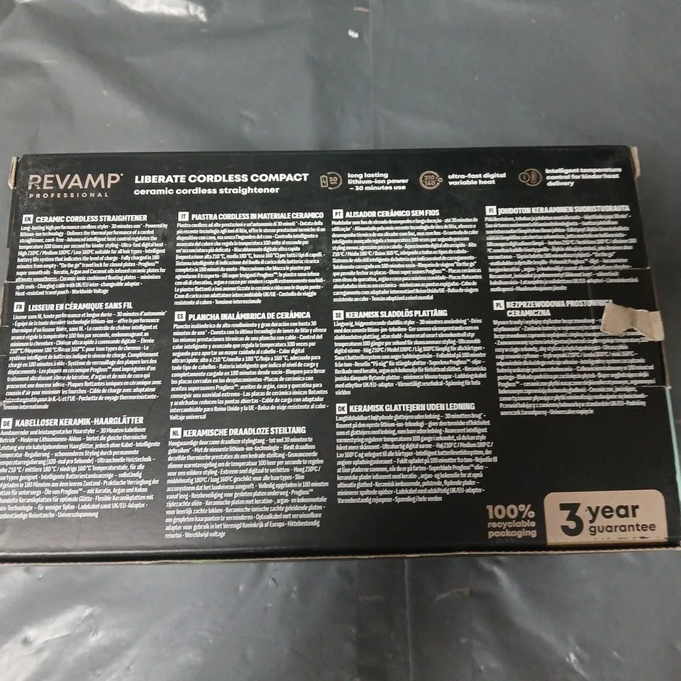 Revamp Professional Liberate Cordless Compact Ceramic Straightener – Model ST-1700X-EU2