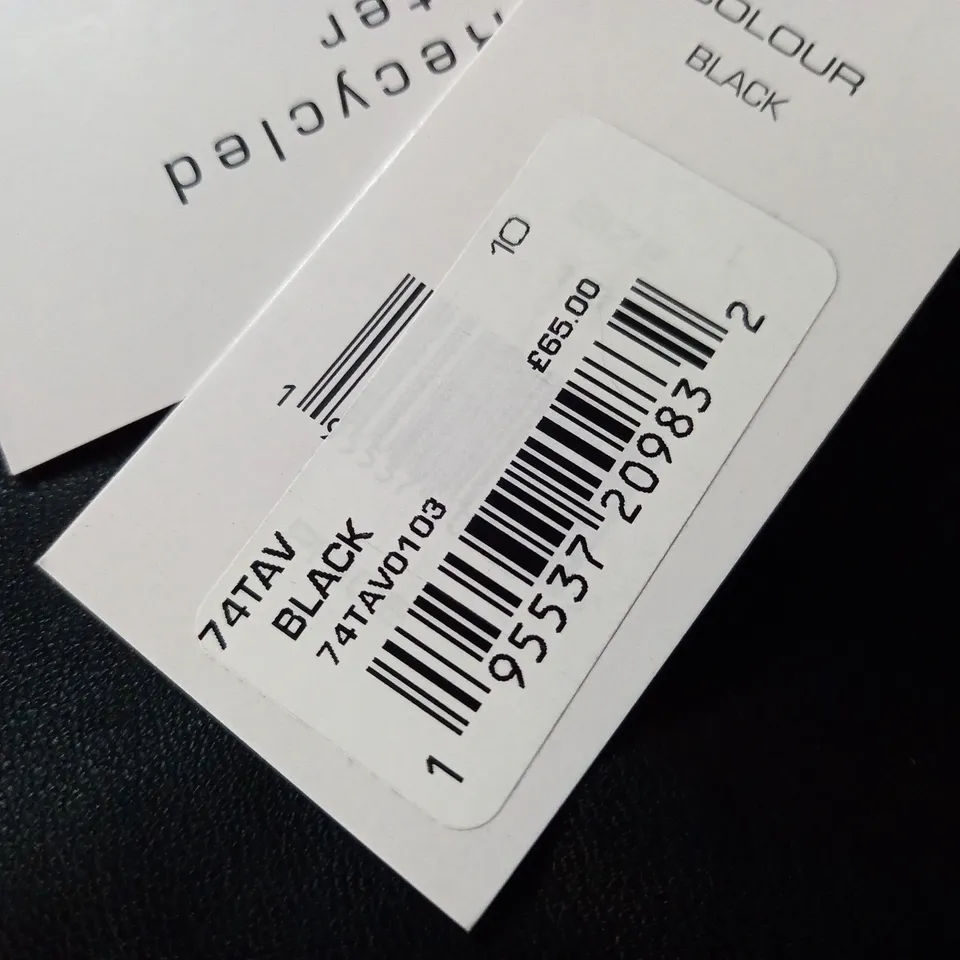FRENCH CONNECTION BLACK LEATHE RLOOK TROUSERS - UK 10