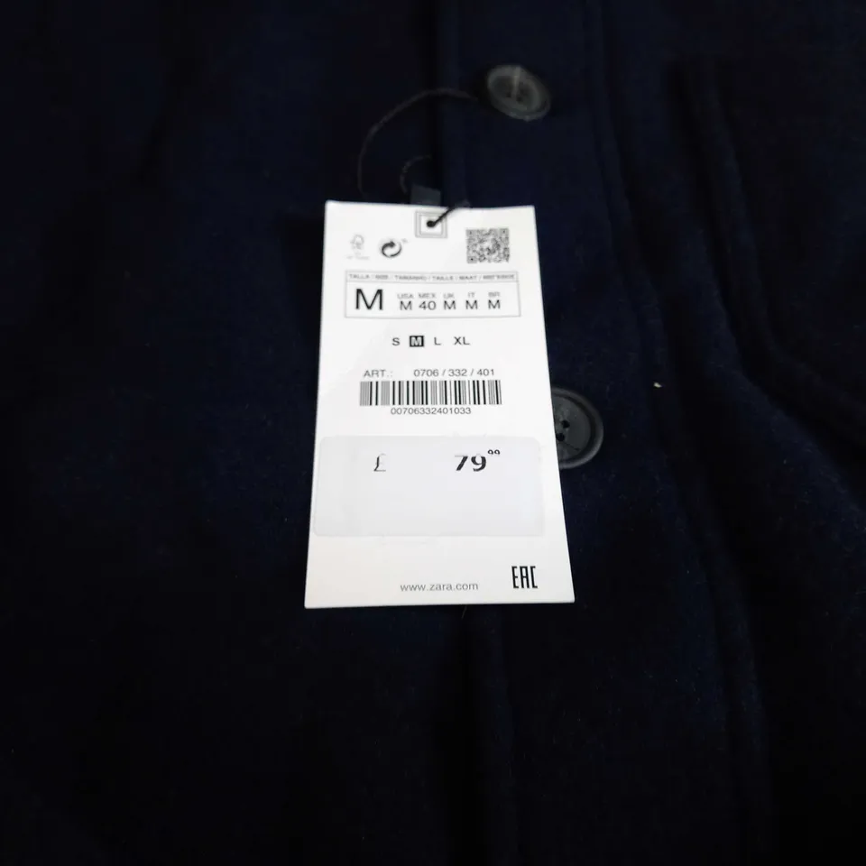 ZARA NAVY PADDED WINTER JACKET - MEDIUM