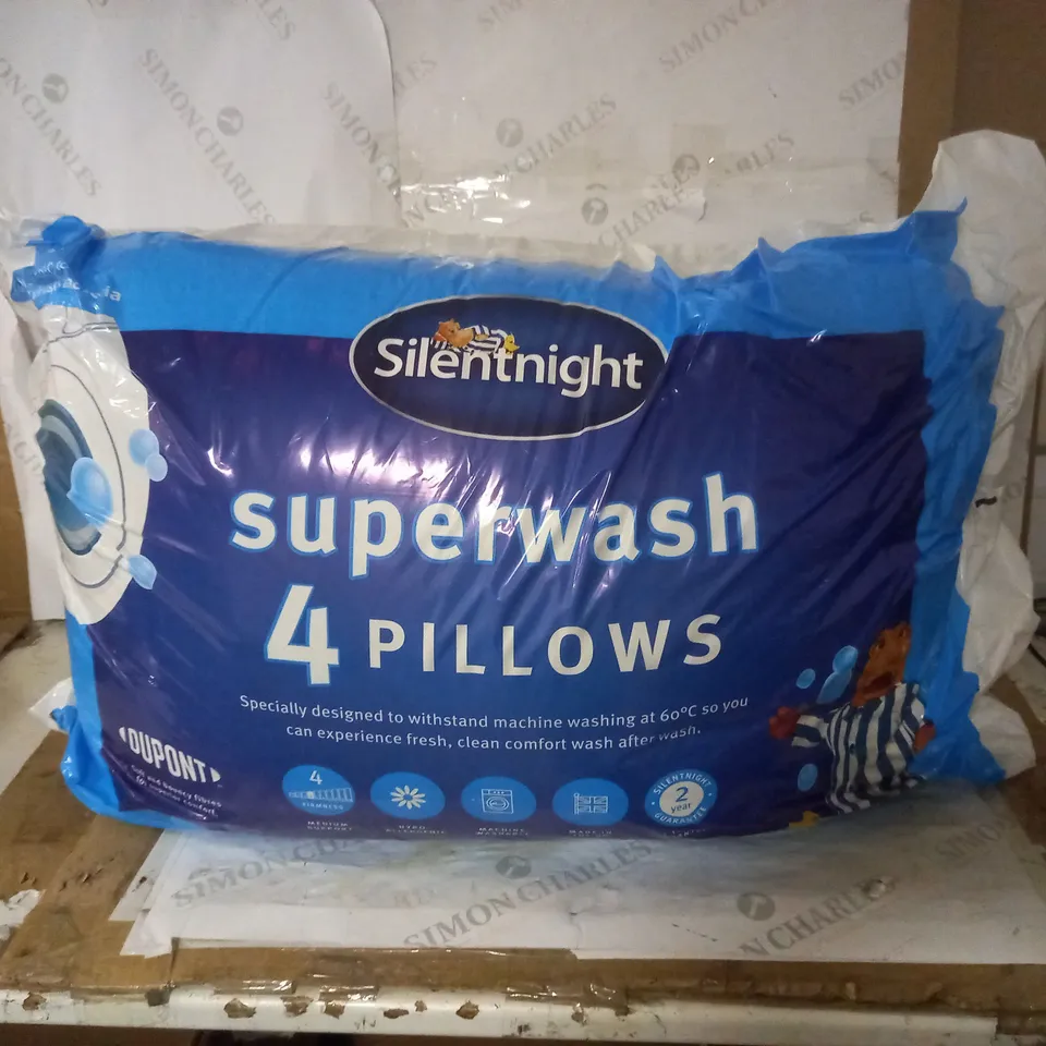 BRAND NEW SILENTNIGHT SUPERWASH 4 PILLOWS PACK