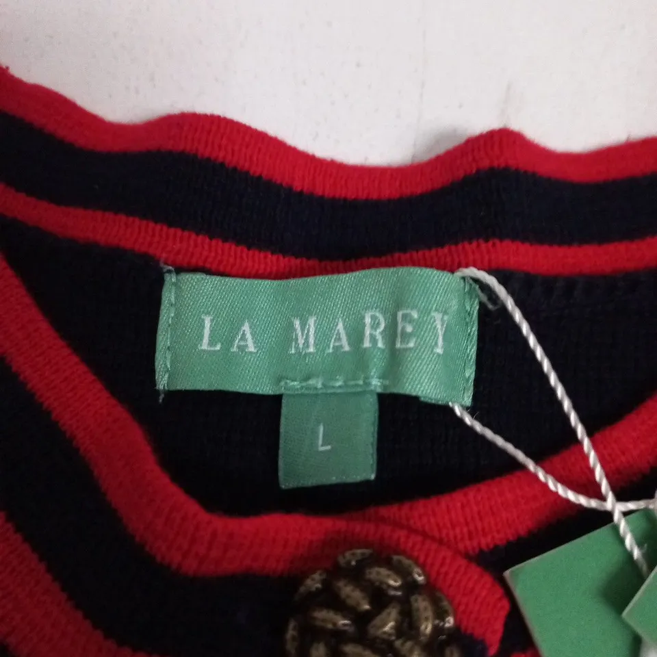 LA MAREY NAVY CARDIGAN WITH RED TRIM – UK SIZE L (LA MAREY)