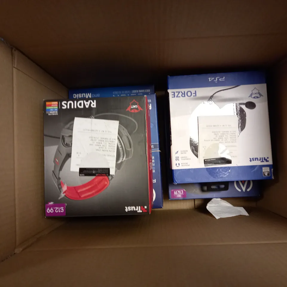 APPROXIMATELY 8 ASSORTED BOXED HEADSETS/HEADPHONES TO INCLUDE STEALTH, GAME, SPIDERMAN, ETC