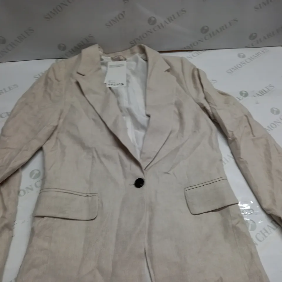 H&M LINEN BLEND BLAZER - XS