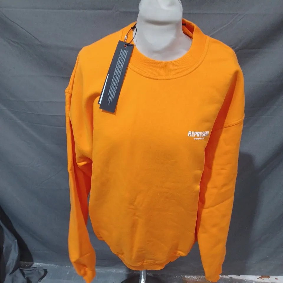 REPRESENT OWNERS CLUB SWEATSHIRT IN ORANGE - LARGE