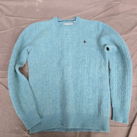 JACK WILLS EXTRA FINE MERINO SWEATER IN SEA GREEN - SMALL
