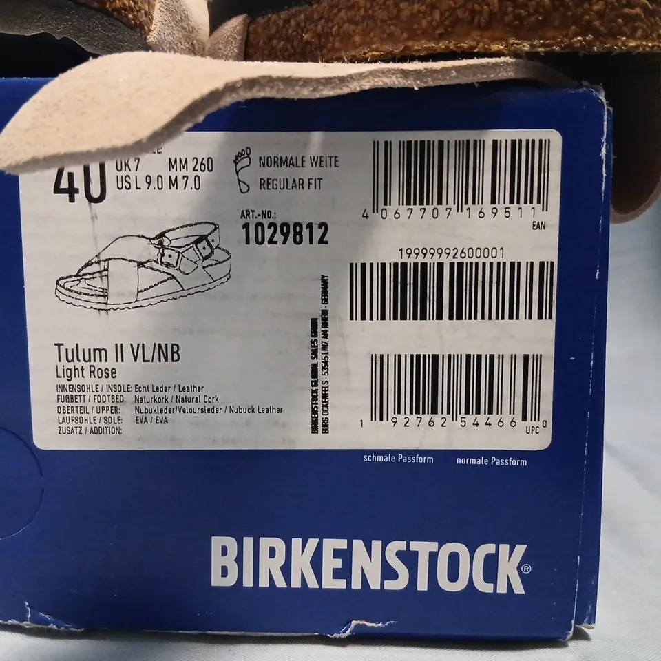 BIRKENSTOCK TULUM II VL/NB SANDALS – LIGHT ROSE, UK7 (EU 40)