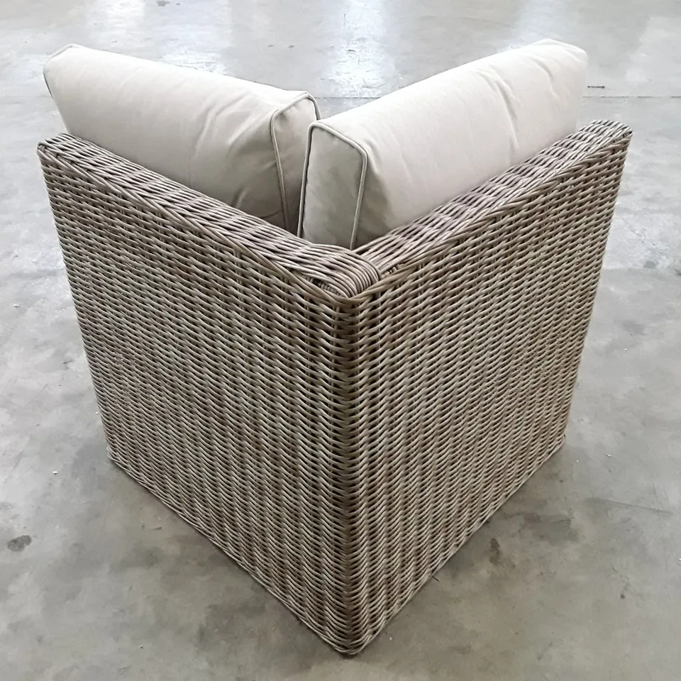 BOXED CORNER JOINING SOFA CHAIR - NATURAL