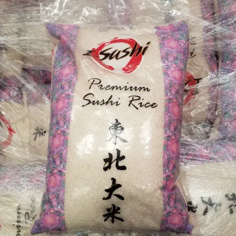 PALLET CONTAINING LARGE QUANTITY OF I-SUSHI PREMIUM SUSHI RICE