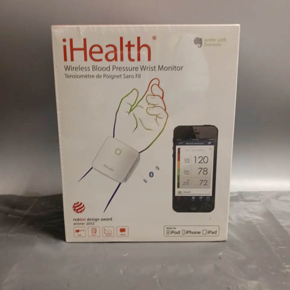 IHEALTH WIRELESS BLOOD PRESSURE WRIST MONITOR FOR IPOD, IPHONE AND IPAD