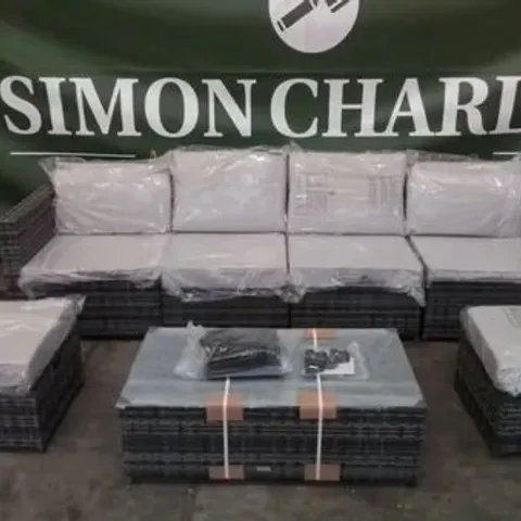 LINEA 7 PC RATTAN SET WITH PE COVER - COLLECTION ONLY