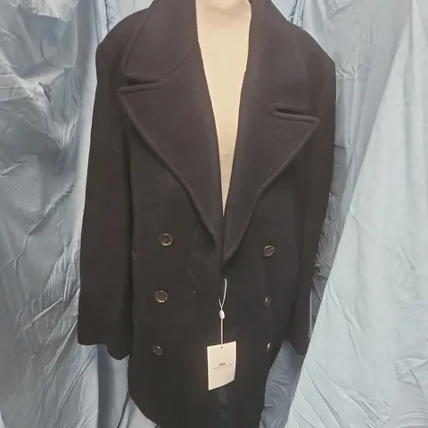 HAWES & CURTIS BREASTED BUTTON THROUGH JACKET IN PEACOAT - 42