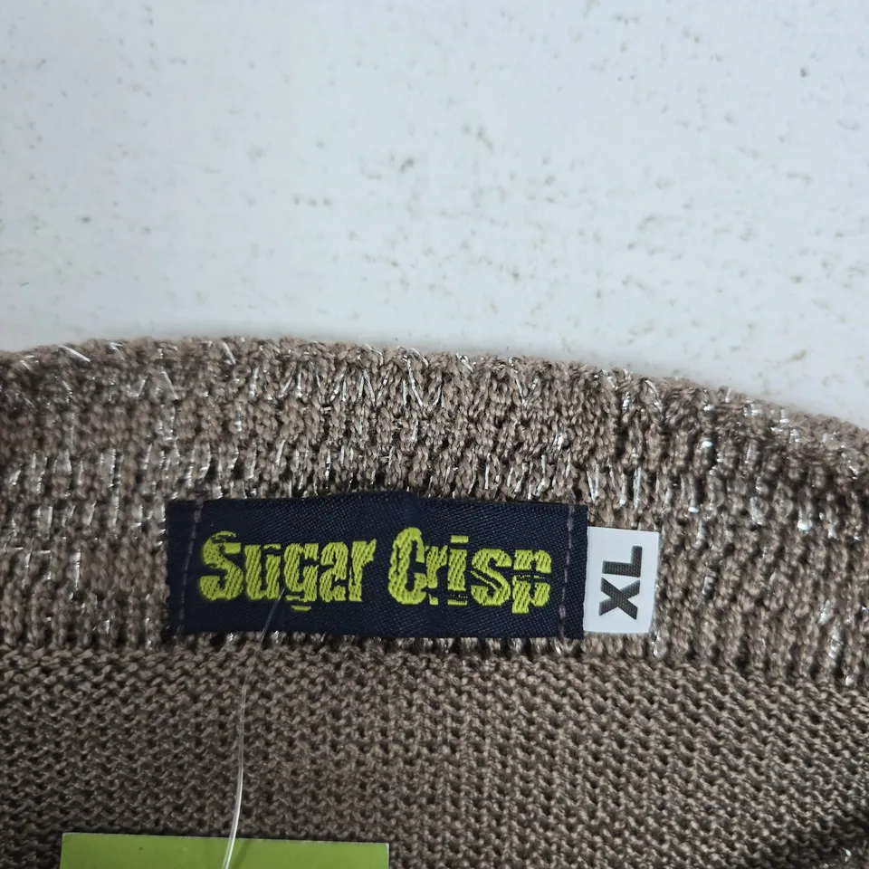 SUGAR CRISP BROWN KNIT JUMPER – XL