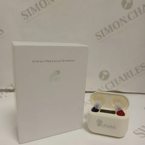 BOXED OREMI WIRELESS HEARING DEVICE & CHARGING CASE