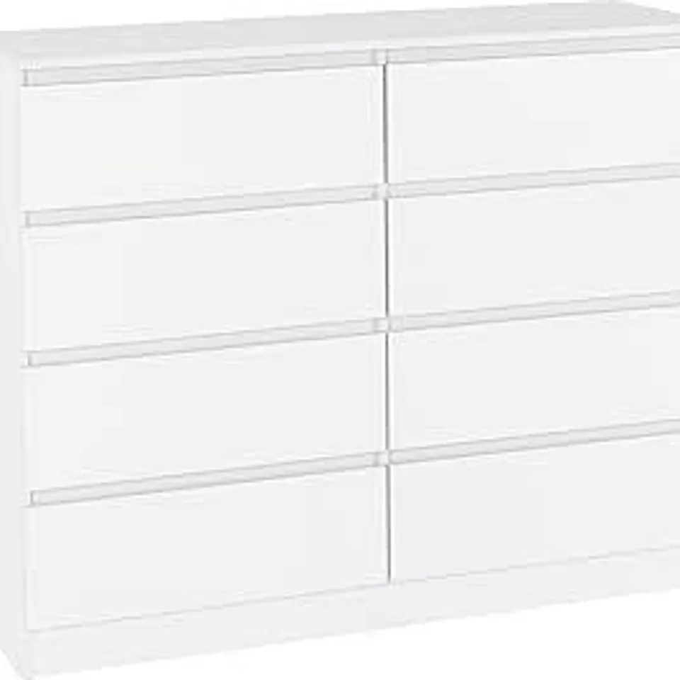 BOXED MALVERN 8 DRAWER CHEST - WHITE (2 BOXES)