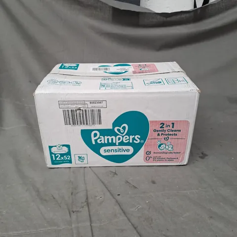BOXED PAMPERS SENSITIVE BABY WIPES 12X52