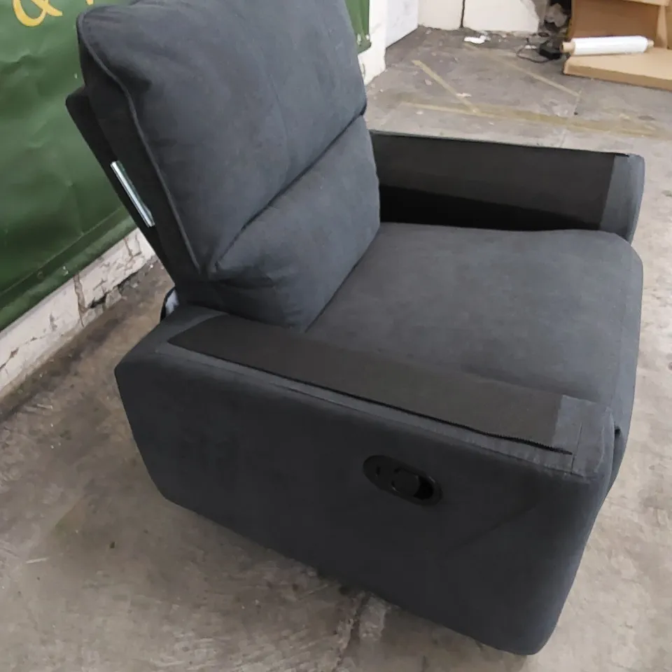 DESIGNER MANUAL RECLINER FABRIC UPHOLSTERED ARMCHAIR 
