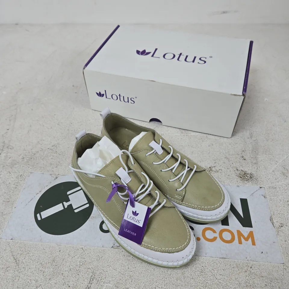 UK 4 LOTUS RIMINI SAGE LEATHER TRAINERS – EU 37