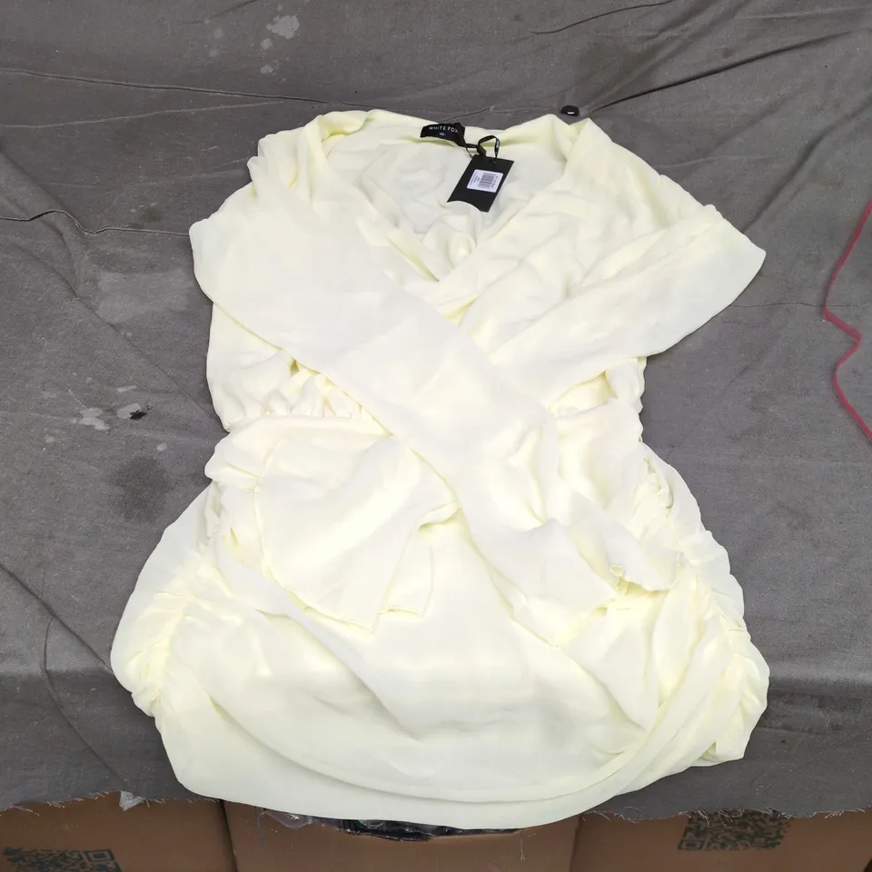 WHITE FOX WILD ENCORE LONG SLEEVE MINI DRESS – LEMON, XS