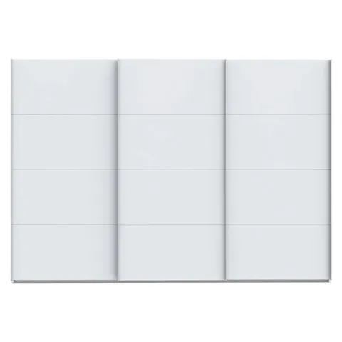BOXED SPACIOUS WARDROBE WITH 3 SLIDING DOORS, ENGINEERED WOOD, WHITE, 299.8CM W X 210.5CM H X 62.9CM D (7 BOXES)