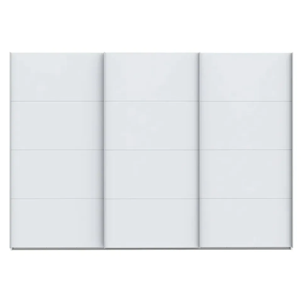 BOXED SPACIOUS WARDROBE WITH 3 SLIDING DOORS, ENGINEERED WOOD, WHITE, 299.8CM W X 210.5CM H X 62.9CM D (7 BOXES)