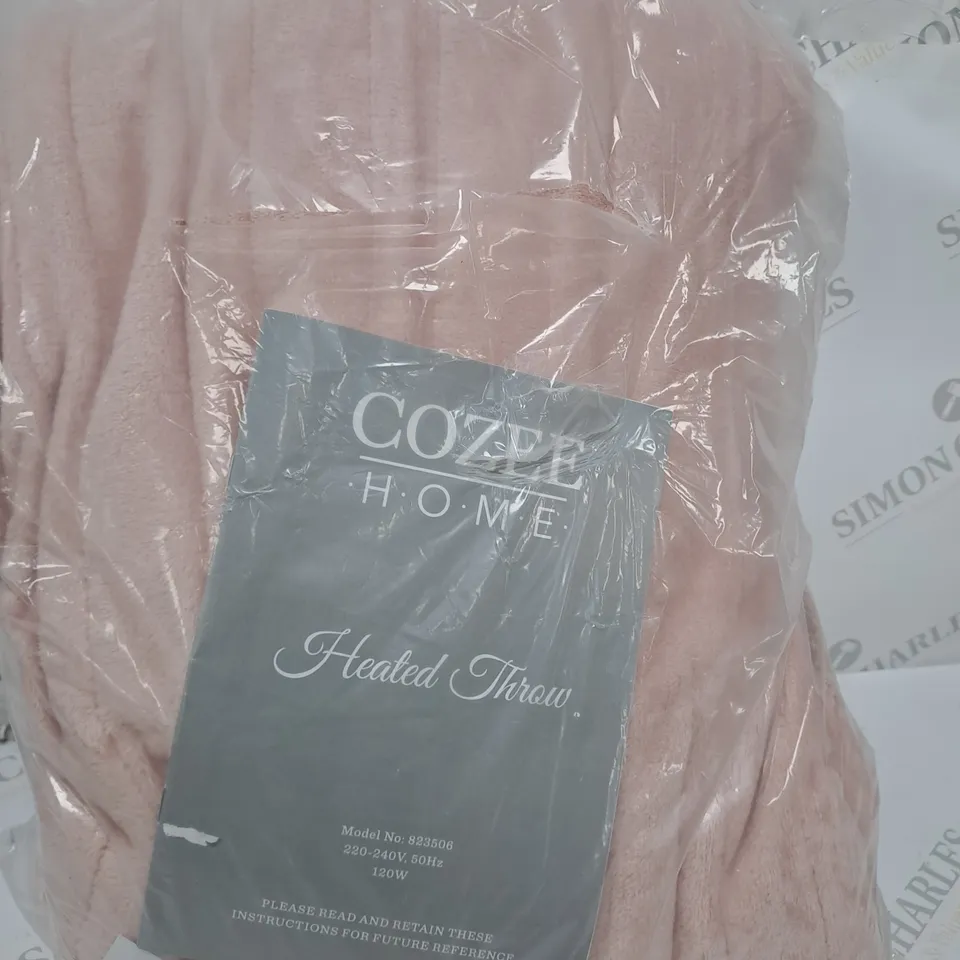 COZEE HOME VELVETSOFT HEATED THROW IN PINK