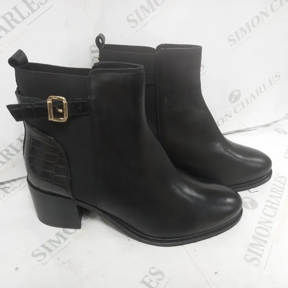 DUNE LONDON POETIC ANKLE BOOT BLACK SIZE 8