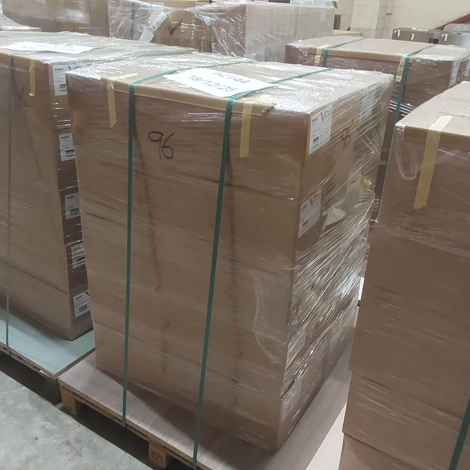 PALLET CONTAINING A LARGE QUANTITY OF ASSORTED BATHROOM FURNITURE PARTS INCLUDING: VELDEAU VANITY CARCASSES ECT